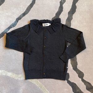 Molo Gwen Black glitter metallic cardigan, size 3/4, like new, worn once